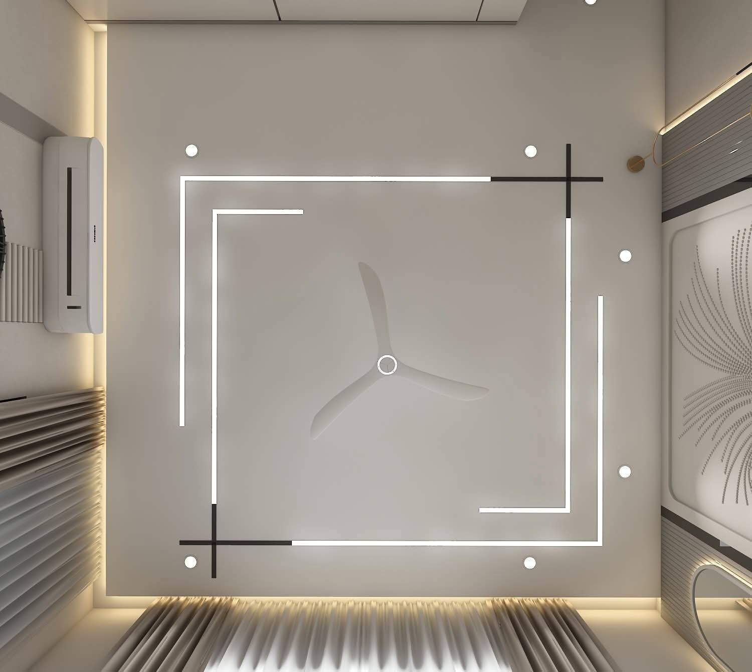 Decorative false ceiling design with ambient lighting